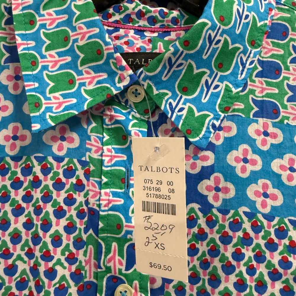 NWT Talbots floral patchwork lightweight cotton b… - image 2